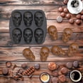 thumbnail image 3 of Halloween Skull Cake Pan Silicone Mold, 6 Cavities Pirate Skull 3d Silicone Mold Baking Pan,black, 3 of 5