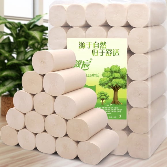 DeeCozy 1 Pce Rouleau de Papier en Pâte amboo Serviette Rouleau de Salle de Bain Essuie-Tout Doux Naturel Papier Hygiénique Rouleau de Salle de Bain Papier 4 Plis Papier Hygiénique Ménager