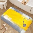 thumbnail image 3 of Yellow Grey Brush Luxury Flannel Bathroom Mats 16x24, Extra Soft and Absorbent Non-Slip Shower Rug for Bathroom Floor, 3 of 9