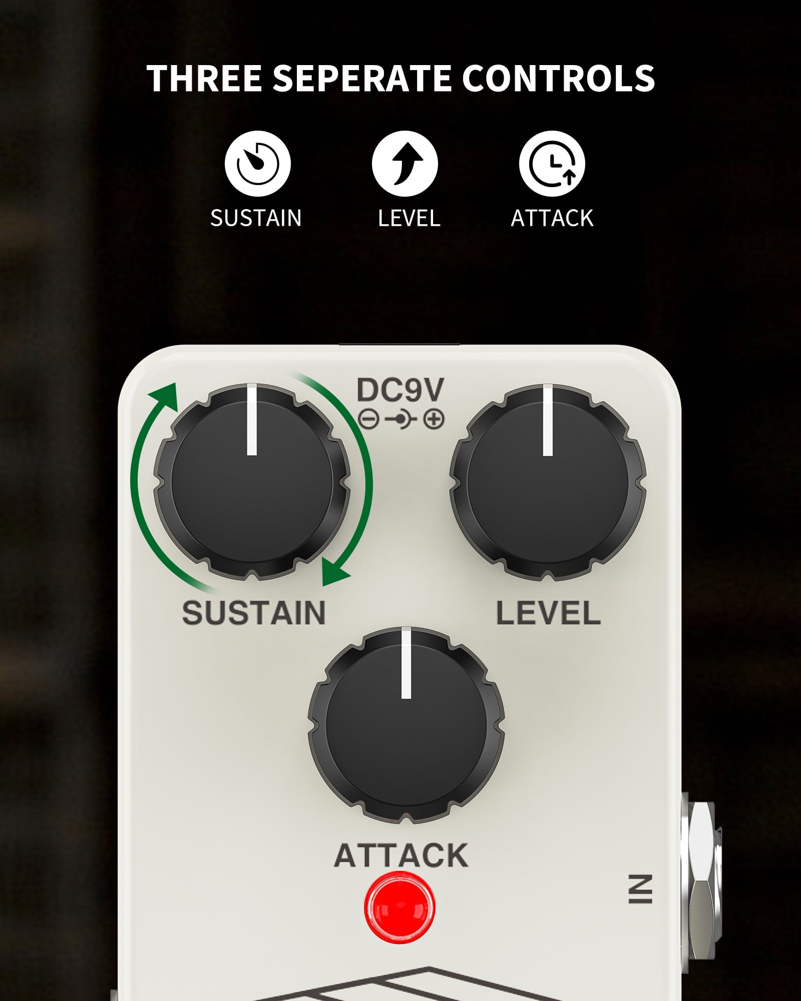 POGOLAB Compressor Pedal Guitar Pedal Compressor Mini Compressor Pedal for Electric Guitar Bass True Bypass