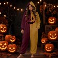 thumbnail image 2 of Halloween Onesie Adult Pumpkin Hooded Pajamas for Women Men, Flannel Long Sleeve Loose Fit Jumpsuit, Warm Casual Loungewear for Fall Winter Home Wear, 2 of 6