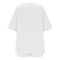 thumbnail image 6 of IWRICH Women's Short Sets 2 Piece Outfits Plus Size Linen Short Sleeve Shirts and Shorts Spring Summer Outfits White XL, 6 of 6
