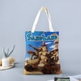 thumbnail image 2 of Sandland Bolso de tela con estampado de lienzo para mujer, bolsa de compras reutilizable y estética, con cremallera interior, regalo para mujer,40*40cm., 2 of 6