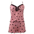 thumbnail image 6 of Alitao Womens Pajama Sets Lounge Sets Women's Love Printed Ice Silk Shredded Milk Suspender Home Clothes Set Soft Love Printed Pajama Set Matching Pajamas Women'S Sleepwear Pink L, 6 of 7