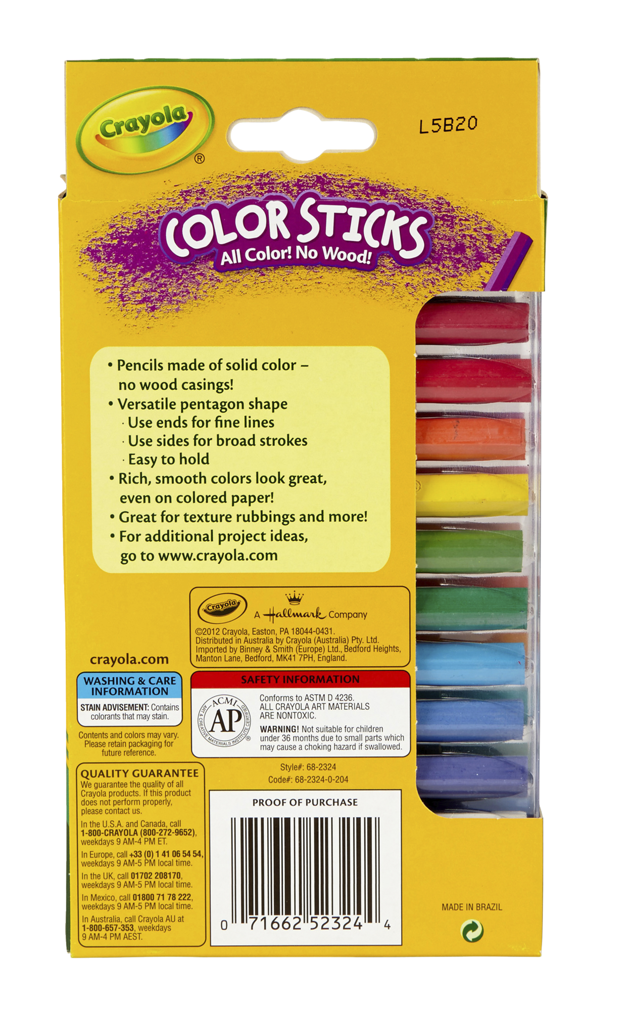 Crayola Color Sticks Woodless Pentagon Colored Pencils, Assorted Colors, Set of 24 - image 4 of 4
