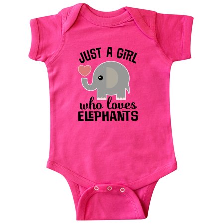 

Inktastic Just A Girl Who Loves Elephants Gift Baby Girl Bodysuit