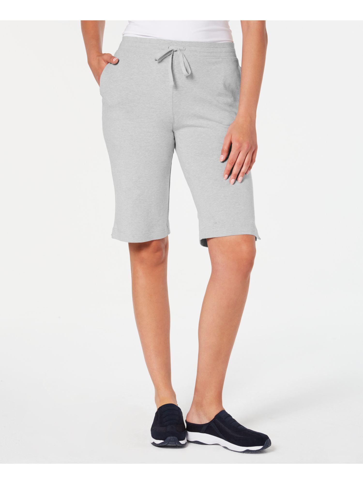 KAREN SCOTT Womens Gray Pocketed Active 