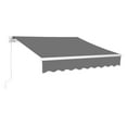 thumbnail image 7 of IVV 10' x 8' Patio Retractable Awning w/Adjustable Slope, Manual Awning Sun Shade Window Door Shelter with Aluminum Frame, Water and UV Resistant for Deck, Garden, Gray, 7 of 7