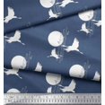thumbnail image 3 of Soimoi Silk Fabric Bamboo Tree,Moon & Stork Bird Fabric Prints by Yard 42 Inch Wide, 3 of 3