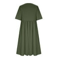 thumbnail image 5 of Pimelu Sundress Plus Size Dresses for Women Fashion Dandelion Print Comfy Cotton Linen Summer Dress Casual Pleated Swing Tunic Sundress with Pocket Tunic Dresses, 5 of 6