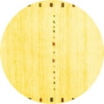 thumbnail image 1 of Ahgly Company Machine Washable Indoor Round Solid Yellow Modern Area Rugs, 4' Round, 1 of 4