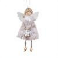 Adornos de juguete de niña ángel de Navidad, lindos muñecos para bebés, regalos para niños (gris)