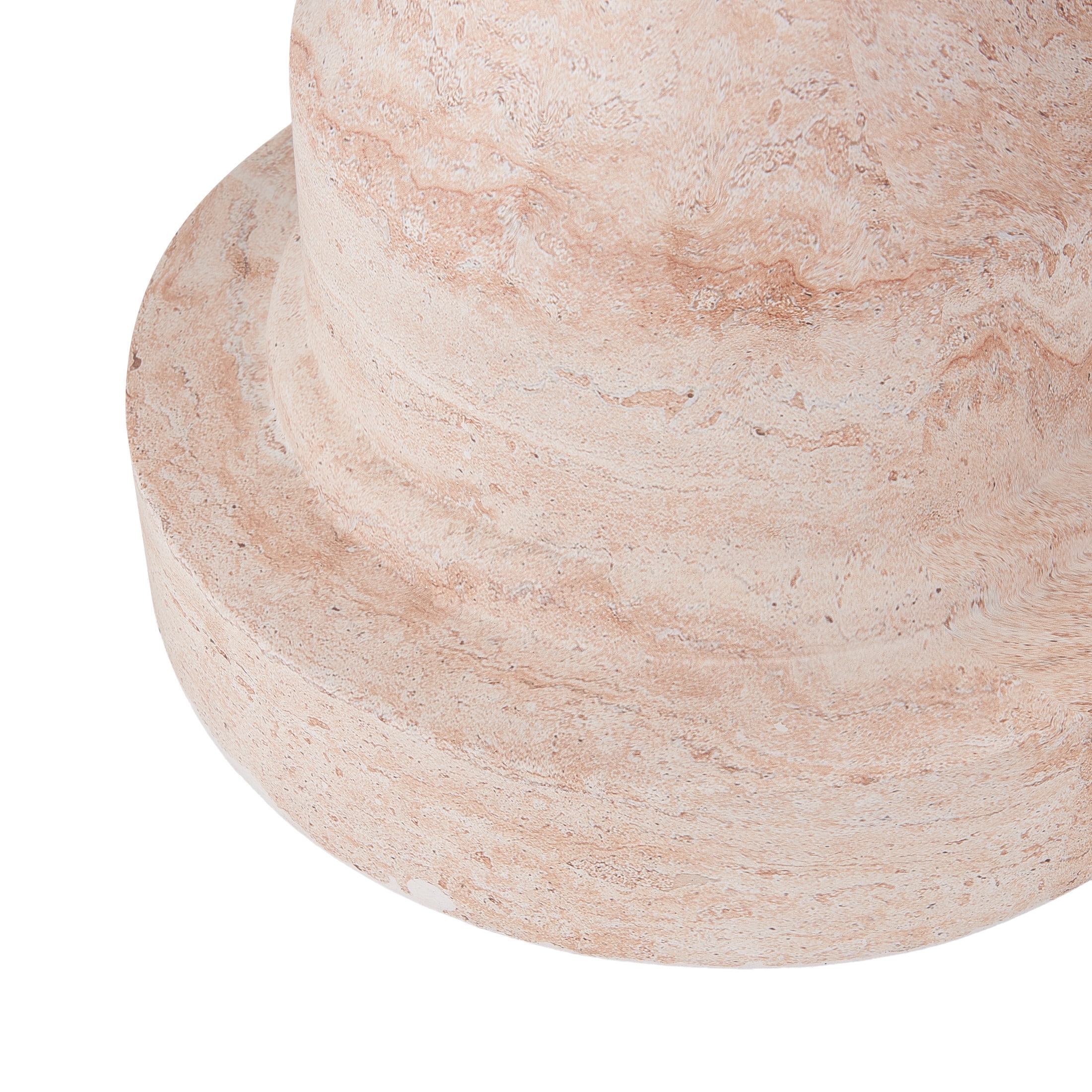 Christopher Knight Home Lightweight Concrete Umbrella Base, Outdoor Patio Side Table, Natural Travertine