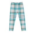 thumbnail image 4 of Toddler Girl Leggings Plaid Criss Cross Trendy Stretch Comfortable Cotton Pants Lightweight Skinny Kids Fall Outfits, Blue, 7 Years, 4 of 6