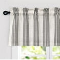thumbnail image 2 of DriftAway Chris Vertical Striped Pattern Linen Textured Blackout Window Curtain Valance Grey 52" width x 18 " length, 2 of 6
