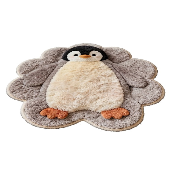 A Soft Plush Penguin Shaped Rug For Kids Room Nursery Bedroom Playroom Decorative Floor Mat Cute Animal Carpet For Toddler