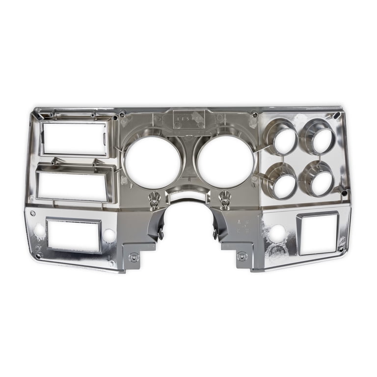 Brothers Trucks Instrument Cluster Bezel - Black/Chrome With A/C - Fits 1984-1987 Chevy/GMC C/K Trucks, Blazer, Jimmy & Suburban