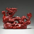 thumbnail image 4 of Dragon Ornament Chinese Feng Shui Dragon Statue Lucky Wooden Animals Figurine for Office Home Decoration-Red,12cm, 4 of 8