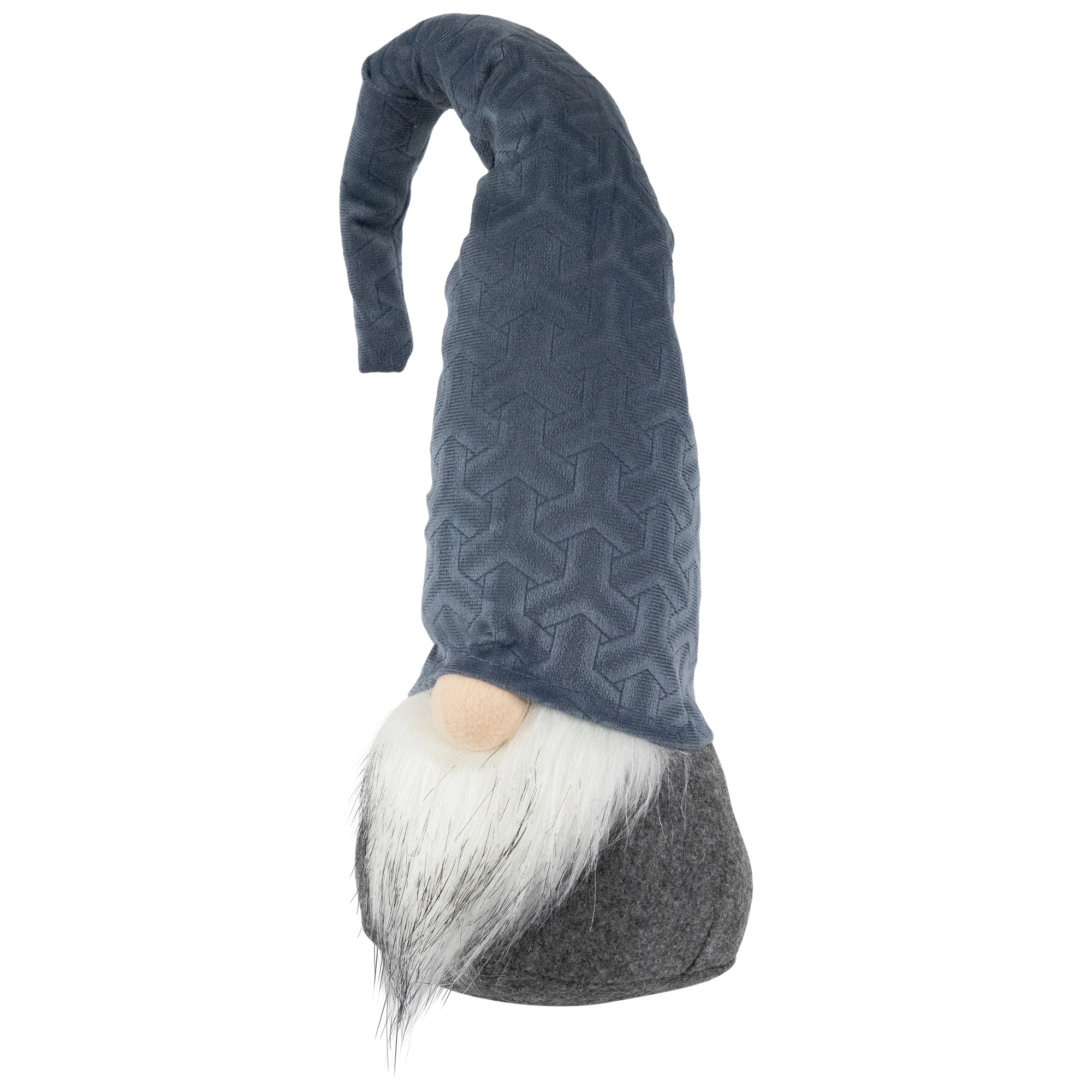 Standing Christmas Gnome with Patterned Hat Figure - 18" - Blue