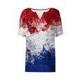 thumbnail image 4 of XWSHYW July 4th Shirts for Women Loose Fit V Neck USA Flag Patriotic T Shirt Fashion American Stars Stripes Short Sleeve Tee Gift for Best Friend Wife Sister Mother, 4 of 5