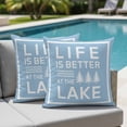 thumbnail image 4 of Set of 2 LIFE IS Pillow Covers 16x16 Inch, BETTER AT THE LAKE Minimalism Blue Decorative Throw Pillow Cases Cotton Cushion Covers for Sofa Couch Bed Living Room Bedroom Home Decor, 4 of 9