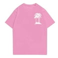 thumbnail image 3 of NAMTYQX Summer Tops Crew Neck Bohemian Elastic Light Oversized Short Sleeve Cool Patterned Loose Casual Mens Casual Shirts Pink Size M, 3 of 4