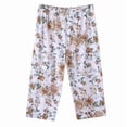 thumbnail image 4 of Avrnliq Womens Plus Size Pajama Pants Floral Print Cotton Capri Pants, Elastic Waist Relaxed Fit Breathable Summer Casual Trousers for Daily Wear, White,Size 4XL, 4 of 5