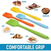 Zulay Kitchen 4 Pieces Assorted Pastry Brush Heat Resistant Silicone Basting Brush Flexible Bristles
