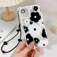 thumbnail image 3 of Compatible for iPhone 11 Case Clear Floral Bear Camera Lens Case with Lovely Flower Bracelet Chain for Women Girls, Soft TPU Protective -Black, 3 of 13