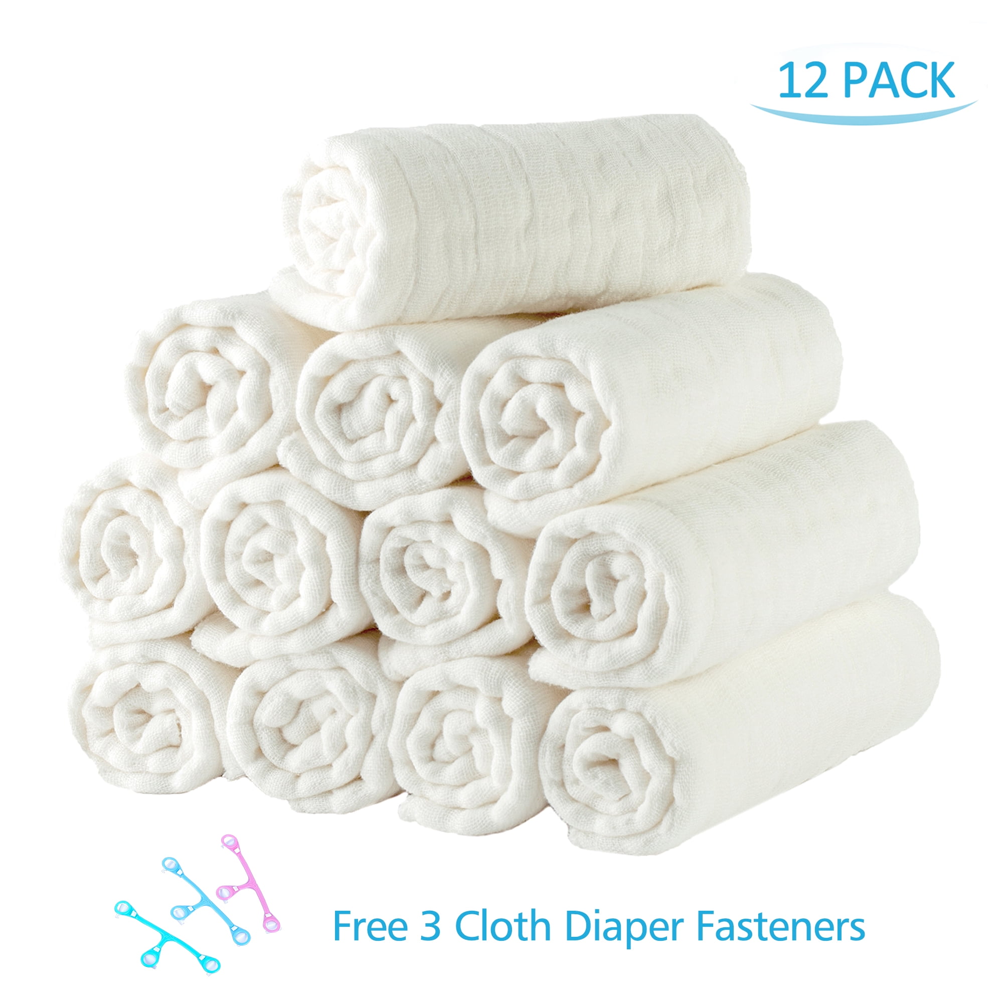 12 X PREMIUM  QUALITY BABY TERRY TOWELLING NAPPIES SUPER SOFT,100% COTTON 