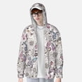 thumbnail image 3 of Pofeuu Vintage Butterflies Print Sun Protection Outdoor Lightweight Full Zip UV Cooling Hoodie Long Sleeve Summer Clothing for Outdoor Hiking-XX-Large, 3 of 5