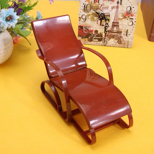 Mini Jefe Sillón de playa para niñas Doll Dream House Muebles de jardín (marrón) Sywqhk libre de BPA