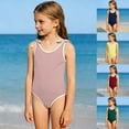 thumbnail image 2 of Toddler Swimsuit Girl 5t Ruffle Striped Soft Upf 50+ Uv Sun Protection Girls One Piece Swimsuit Bathing Suit Adjustable Strap Swimwear, 2 of 5