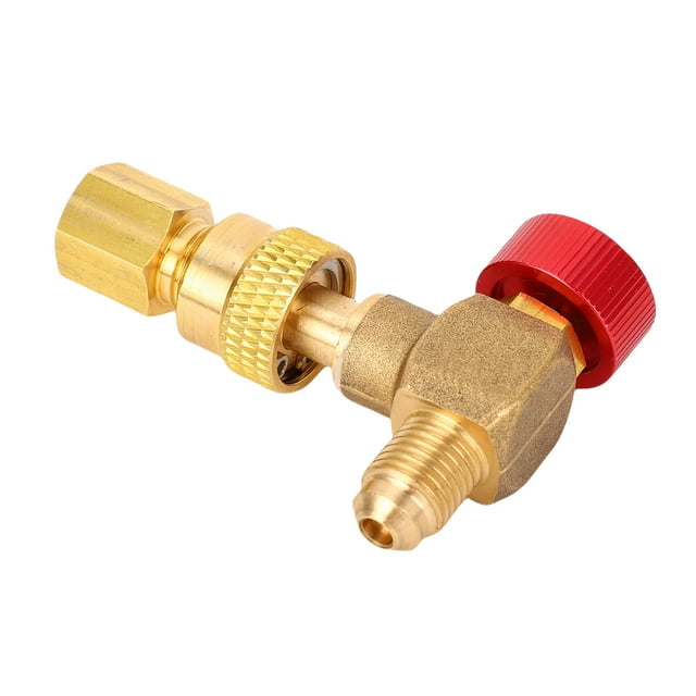 Válvula De Carga De Líquido De Refrigeración, Adaptador De Líquido De Refrigeración Compacto Multifuncional De 90 Grados Para R22 R32 R410