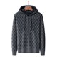thumbnail image 3 of Gibobby Sueter hombre manga larga Suéter de punto informal para hombre, con cierre completa, cuello alto, ajuste ajustado, para hombre(Gris,M), 3 of 5