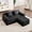 Black, variant on 81" Plush Corduroy Fluffy Modular Sectional Loveseat Sofa, Modern Mid-century Modular Sofa with High-resilience Foam, Deep Seat Cloud Sectional Couch for Living Areas, Pink