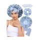 thumbnail image 1 of wonima11 100% Mulberry Silk Bonnet for Sleeping Women Silk Hair Bonnet Elastic Tie Band with Silk Hair Scrunchies Silk Sleep Eye Mask(Mist Blue+Sky Blue), 1 of 1