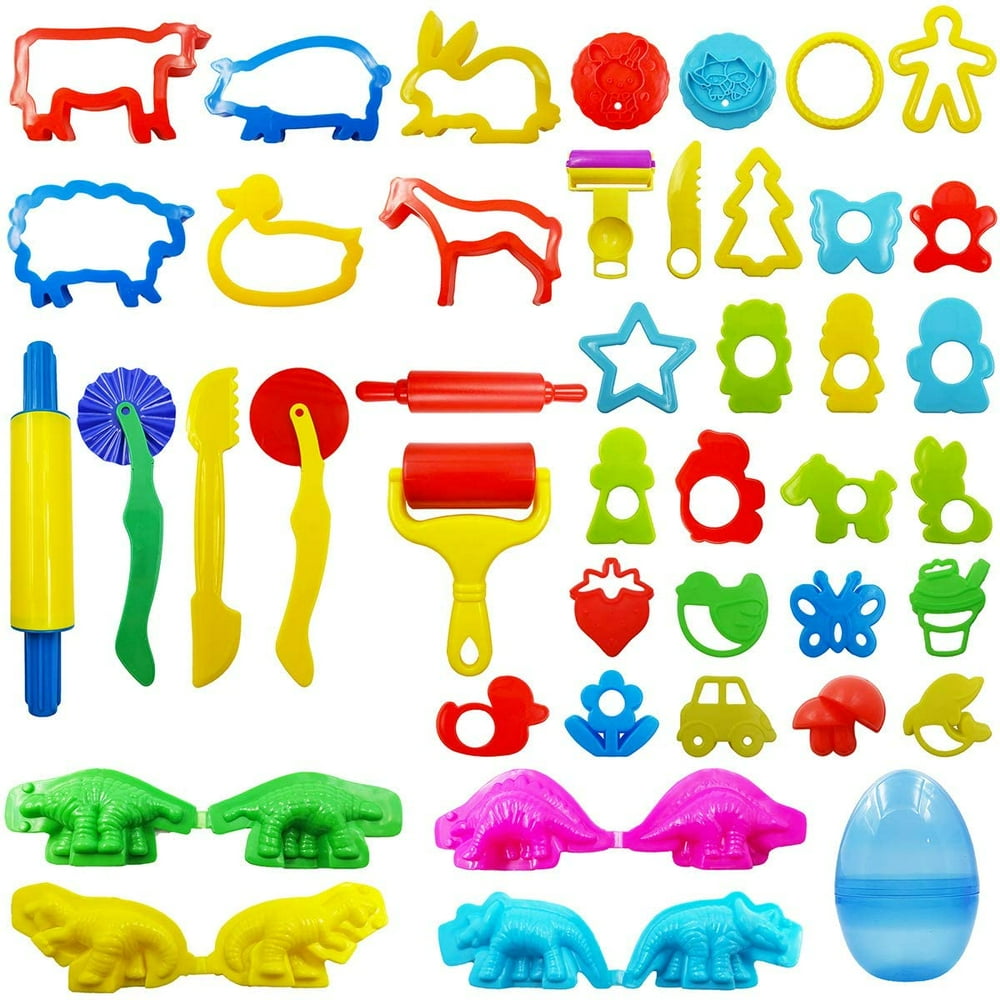 Play Dough Tools Set for Kids, Various Plastic Animal Molds, Clay ...