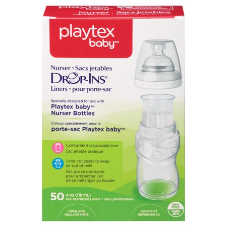 Playtex Baby Drop-Ins Liners For Playtex Baby Nurser Bottles 4-6oz 50