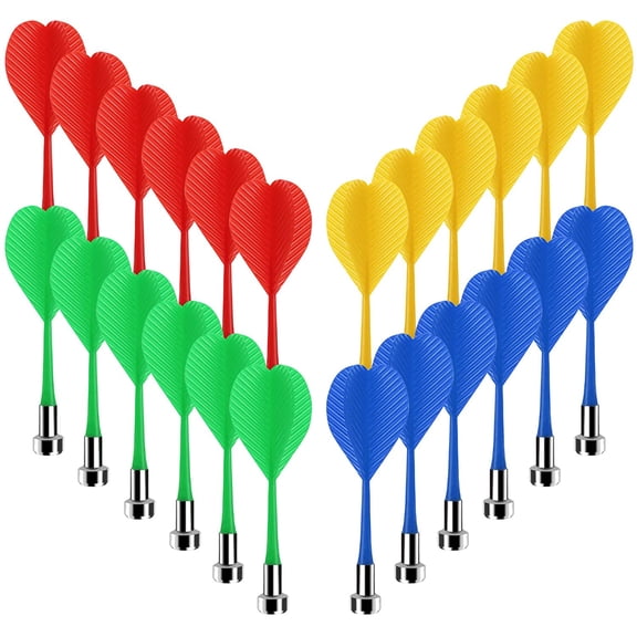 24 Pcs Magnetic Darts Replacement Plastic Wing Safe Magnet Dartboard Games