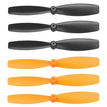 Uxcell 6 Set 55mm/2 Inch Propeller RC Propellers 2-Vane Blades Props for Lightweight Drones Motor Special Prop Accessories, Black/Orange