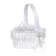 thumbnail image 2 of Cesta de flores para niña, cesta de encaje para , cesta de almacenamiento para fiestas, cestas de flores, cesta de cintas de satén blanco, 2 of 9