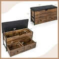 thumbnail image 3 of Costway Storage Ottoman Bench Flip Top Wooden Storage Chest with Cushion & 2 Drawers, 3 of 10