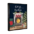 thumbnail image 3 of Stupell Industries Cozy Christmas Fireplace Mantle Graphic Art Jet Black Floating Framed Canvas Print Wall Art, Design by Katie Doucette, 3 of 6