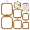 thumbnail image 2 of Juego de 6 Aros de Bordado Cuadrados, 3 TamañOs, Aros Decorativos de Madera de ImitacióN para Punto de , de Bordado de ExhibicióN, 2 of 5