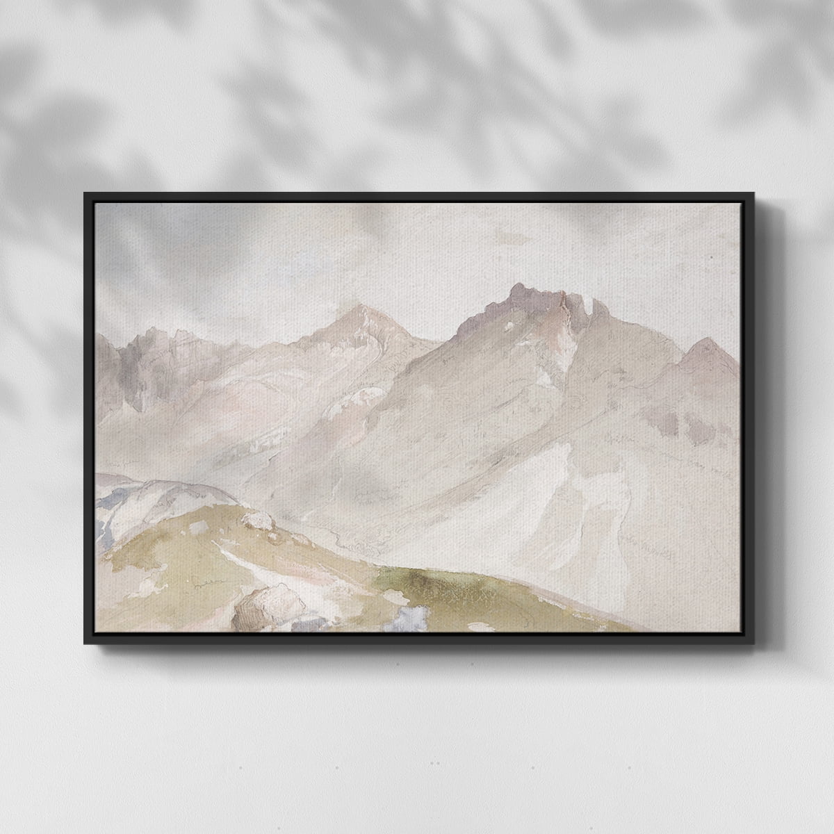 Vintage Landscape-MX By Wexford Home Framed in Black Wood Gallery Wrapped Canvas 17 in. x 25 in.