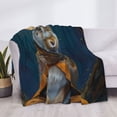 thumbnail image 3 of Naloa Moon Night Sky Cute Rabbit Flannel Blankets - Thick and Warm Blanket for Winter, Soft Fuzzy Plush King Blanket for All Seasons60"x50", 3 of 6