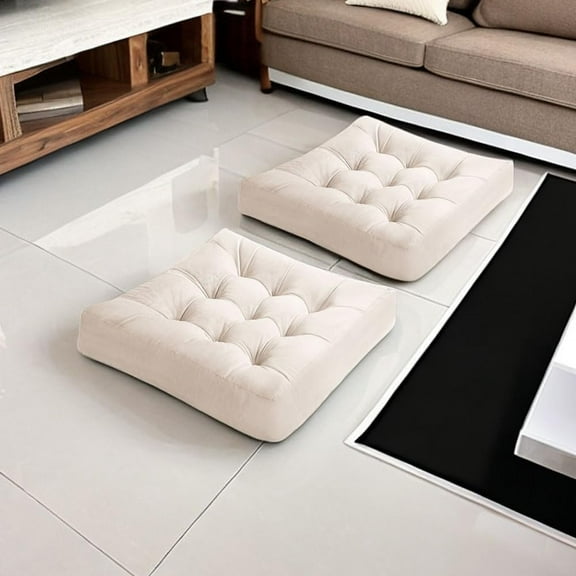 Vagascape 2 Pack Floor Pillows Square Velvet Large Pillows Seating for Adults and Kids, Cushion for Fireplace Yoga Living Room Sittin 20x20Inch