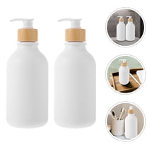 HEMOTON White Soap Dispenser with Pump for Bathroom Kitchen Storage Use Made of Synthetic Material 2 Pieces