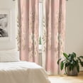 thumbnail image 2 of Ambesonne Pink 4-Panel Curtains, Leafy Floral Modern Grunge, 56"x63", Blush Dark Mustard, 2 of 3